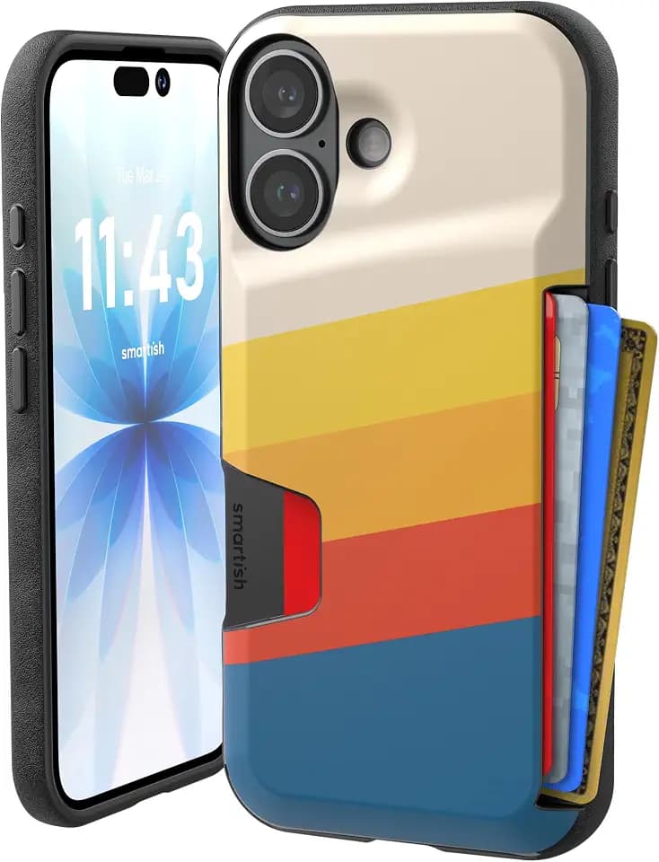 Smartish iPhone 16 Wallet Case, Card Holder, Wallet Slayer Vol 1, Stripes