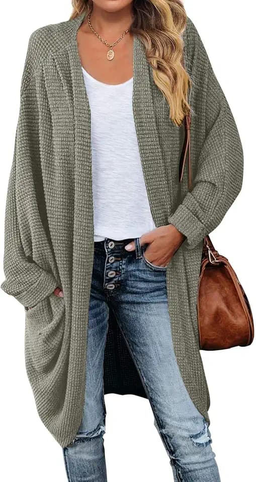 MEROKEETY Cardigan Sweaters for Women Oversized Long Cardigans Fall Outfits