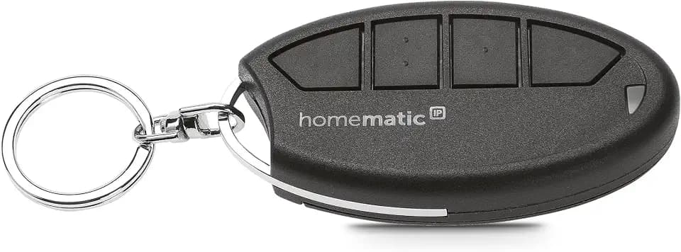 Homematic IP Schlüsselbundfernbedienung – 4 Tasten, Smart Home, Zubehör für Smart Home, vier Tasten universell einsetzbar, schaltet Aktoren und Funktionen, kabellos, 140740A0