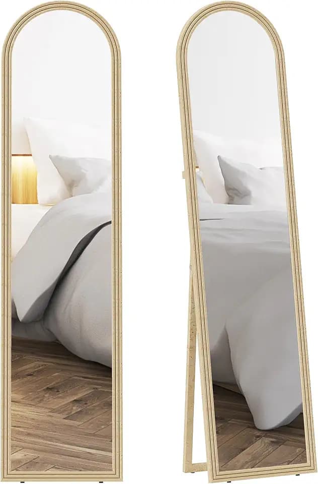 HOMCOM Bogen-Ganzkörperspiegel 40x160cm, Beige