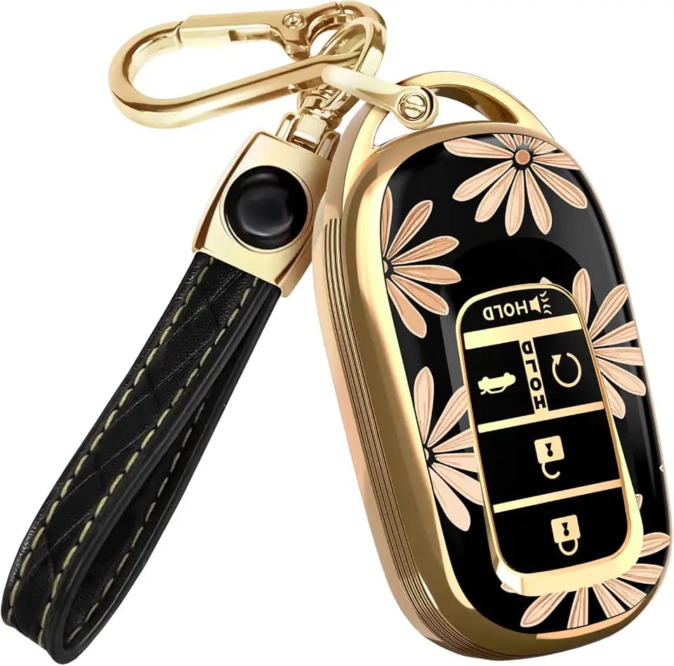 Lucrum Compatible with Honda Key Fob Cover & Keychain