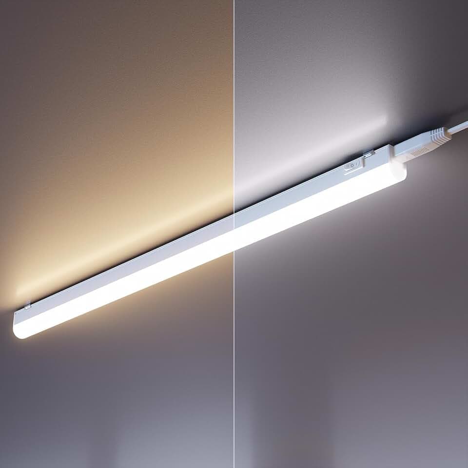 ledscom.de LED Unterbauleuchte RIGEL, Farbtemperatur einstellbar, Stecker, 57cm, 8,8 W, 830lm, warmweiß/weiß