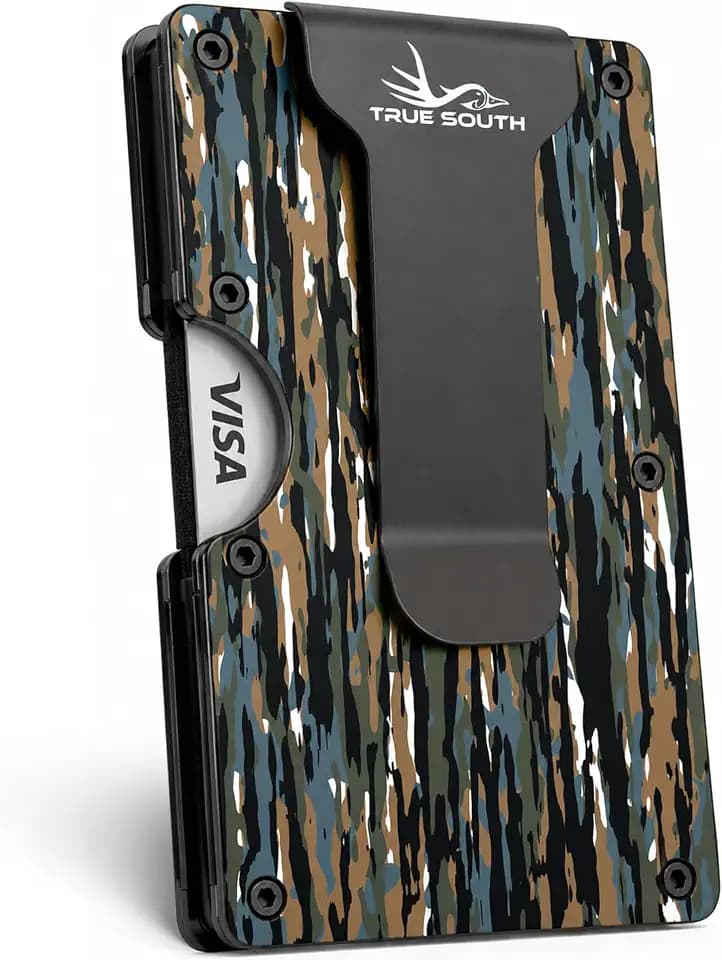True South Pro Slim Wallet Men RFID Blocking Aluminum Camo Card Holder