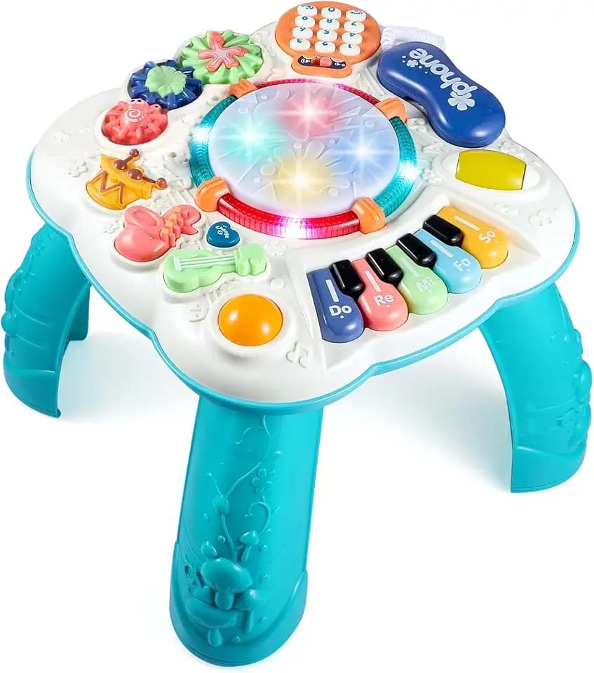 Aktivitätstisch für Babyspielzeug, 11-in-1-Lernspielzeug für Babys, Musiktisch Sensorisches Spielzeug für Babys im Alter von 6 bis 12 Monaten und 1, 2 und 3 Jahren, Geburtstags