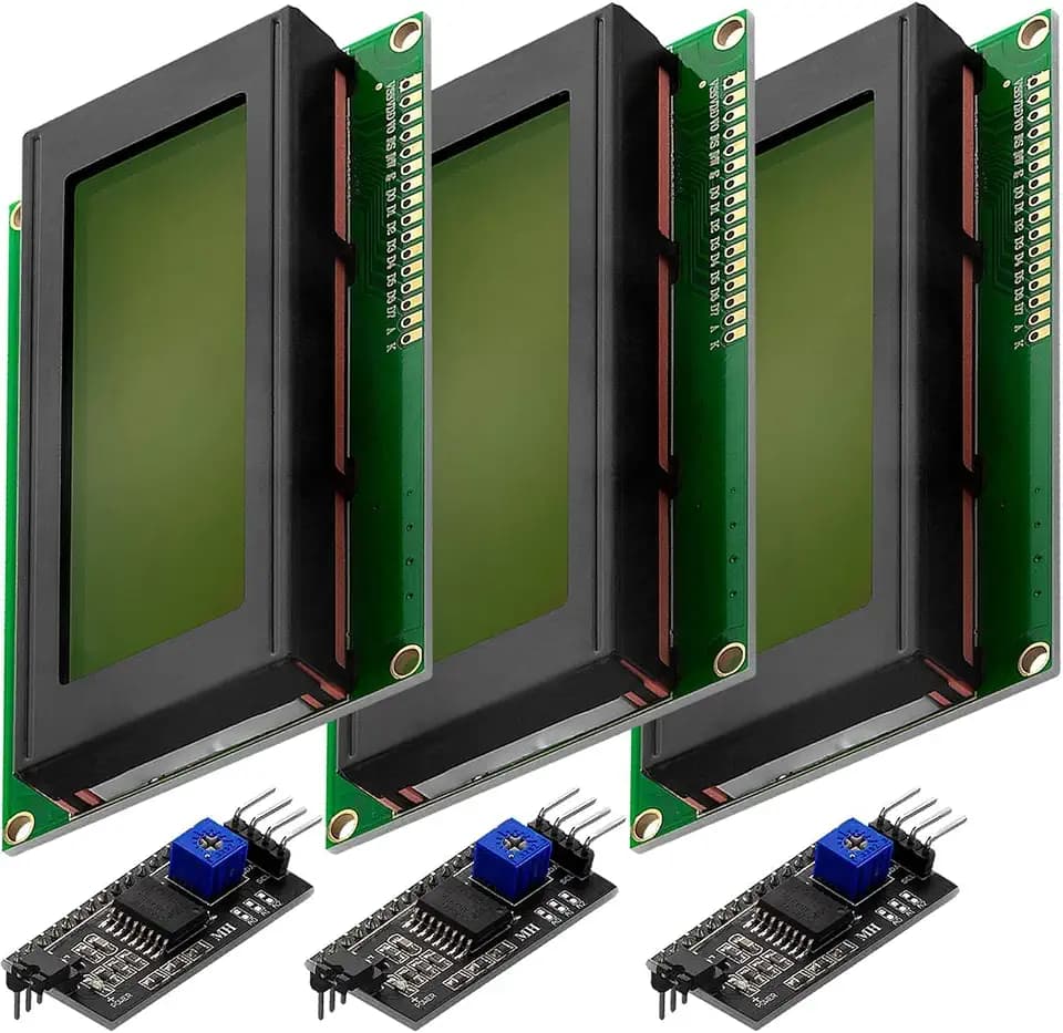 AZDelivery 3 x HD44780 2004 LCD Display Bundle Grün 4x20 mit schwarzen Zeichen mit I2C Schnittstelle kompatibel mit Arduino und Raspberry Pi inklusive E-Book!
