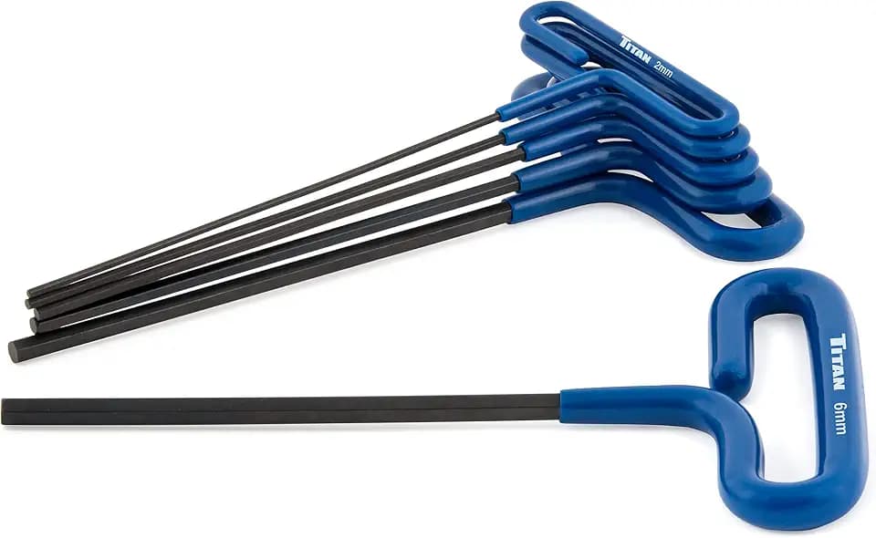 Titan 12769 6-Piece T-Handle Metric Hex Key Set with Cushioned Grip