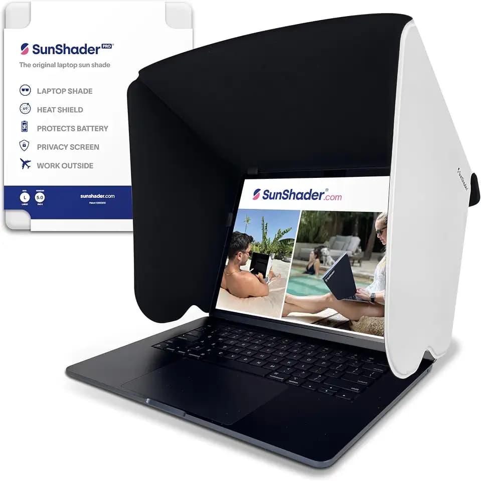 Laptop Sun Shade for Working Outside, SunShader Pro 5 (Size: L) - Patent 10963010