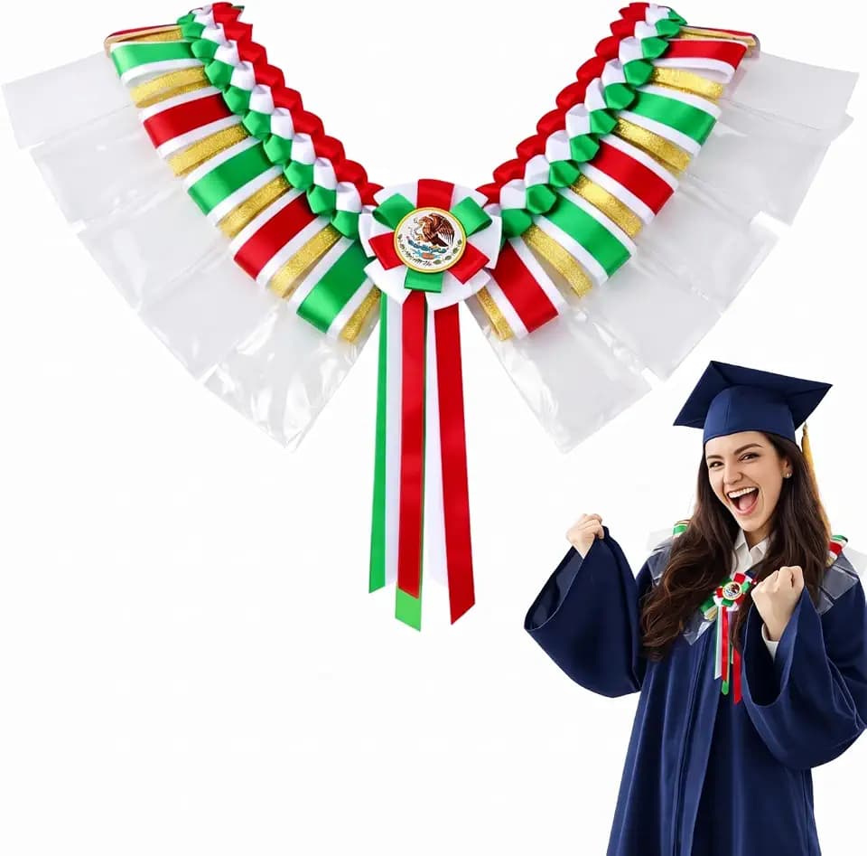 Norme Class of 2026 Mexican Graduation Money Sash Mexico Flag Braided Stole Mexican Graduation Money Gift Green White Red Cash Holder Party Supplies Grad Sash Decoration for Senior Graduates