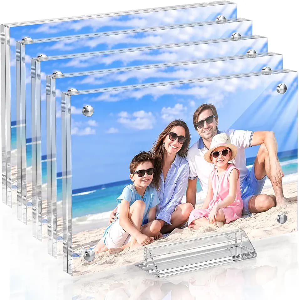 5X7 Acrylic Picture Frame 5 Pack with Stand Magnetic Photo Fridge