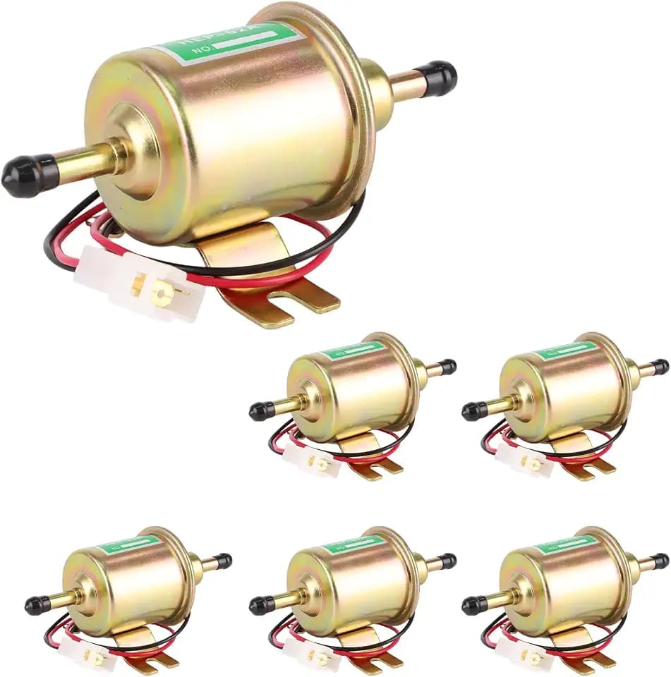 Electric Fuel Pump 2.5-4psi HEP-02A 6pcs Low Pressure 12V Gas Diesel Compatible with Motorcycle Carburetor ATV Trucks Boats For Gasoline or Diesel Engine