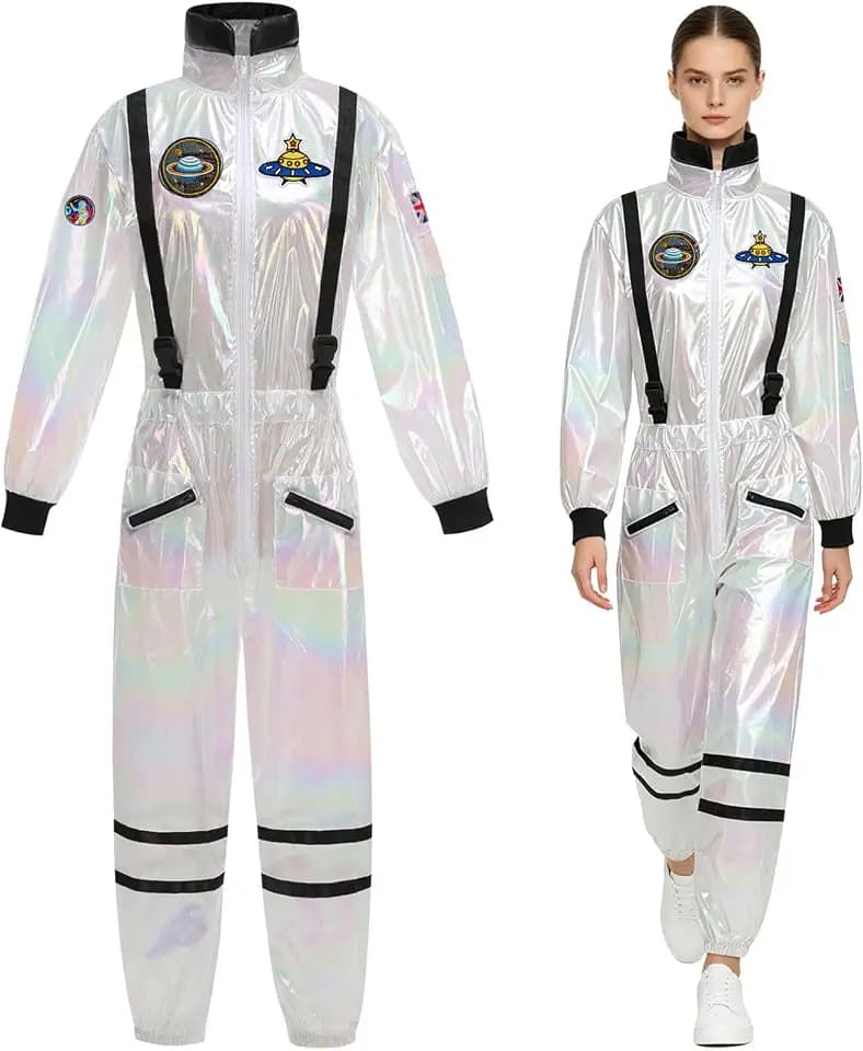 maxToonrain Astronauten-Kostüm für Damen, Weltraumanzug, Halloween, Sci-Fi-Themenparty-Outfit