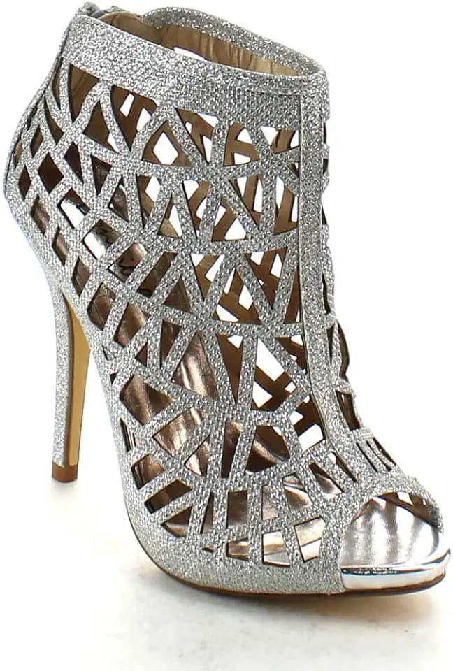 Bonnibel Cleo-3 Women's Back Zipper Stiletto Heel Cut Out Caged Sandals