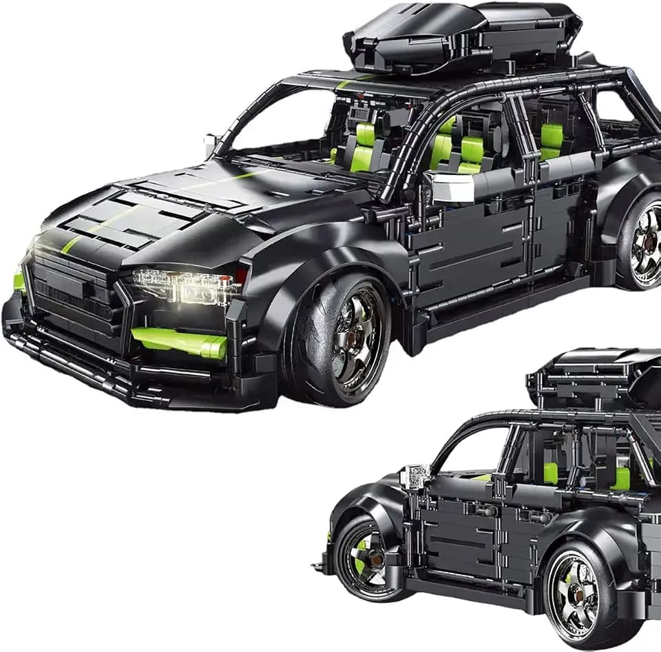 Supersportwagen Bausteine Sets für RS6, 2896 Klemmbausteine Supersportwagen Modell Bausteine Set, 1:10 MOC Sportwagen Modell Spielzeug Kompatibel mit Andere Marken(Box Nicht im Lieferumfang enthalten)