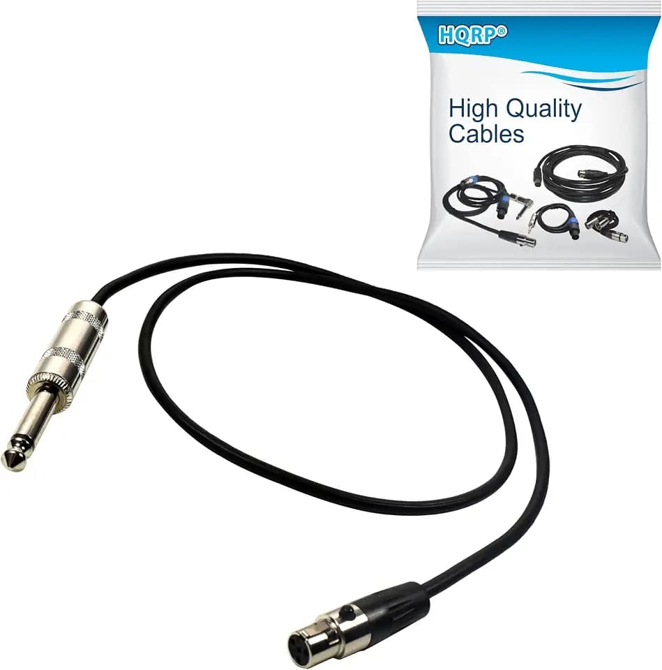 HQRP Audiokabel Instrumentenkabel Stecker Mini 4-Pin TA4F auf 6,35 mm Stecker kompatibel mit Shure BLX/FP/SLX/ULX-S/UHF-R