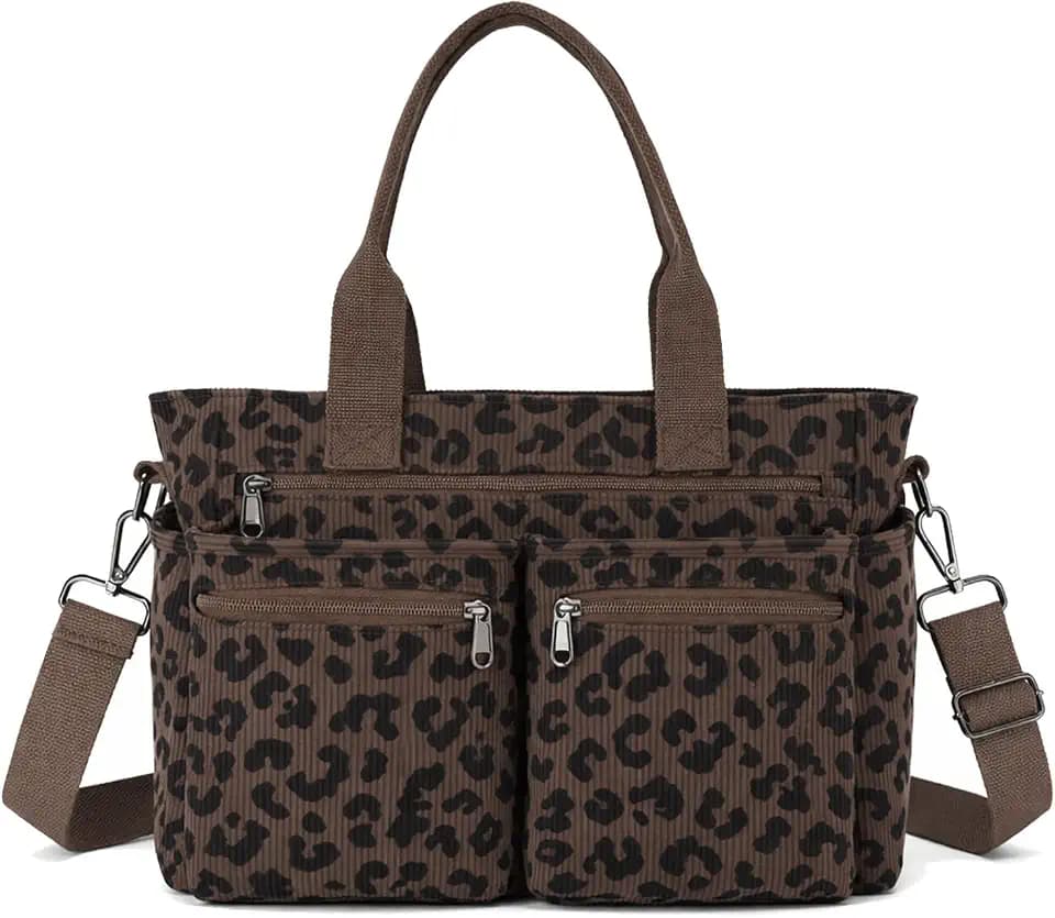 KAMEILONG Womens Casual Corduroy Tote Bags with Multiple Pockets Hobo Crossbody Bag Travel Shoulder Bags Cute Purse Handbag
