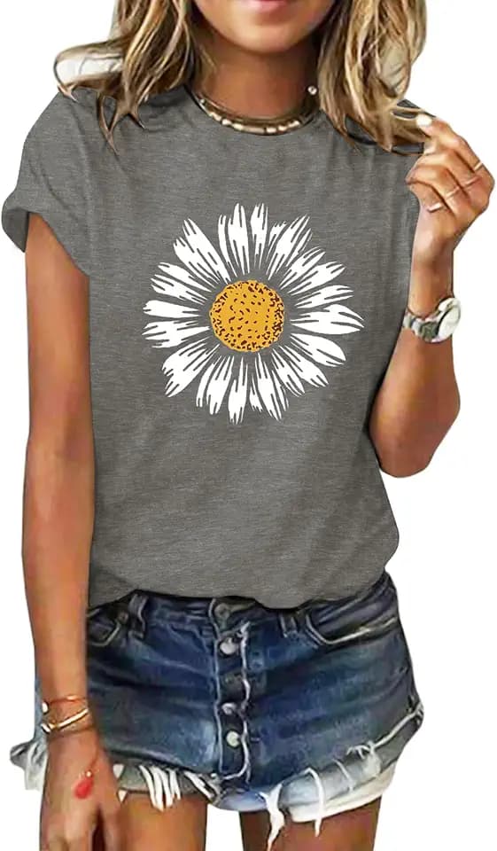Chulianyouhuo Summer Graphic Shirt for Women Cute Tee Tops Casual T Shirt