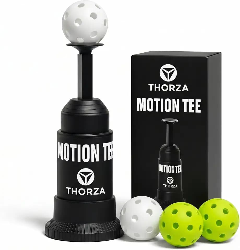 Thorza Tee Popper Motion Tee, Solo Baseball Training System with 4 Durable Balls for Hitting Practice, Swing Training, Batting Accuracy and Hand-Eye Coordination