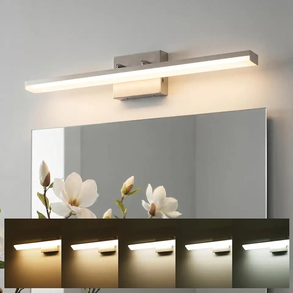 mirrea 32in 5CCT Brushed Nickel LED Vanity Lights for Bathroom Over Mirror