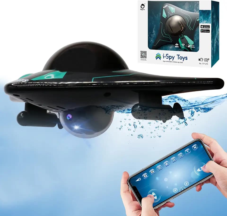 RC Fernsteuerboot mit HD-Kamera & LED-Licht, App-Steuerung, USB-Aufladung