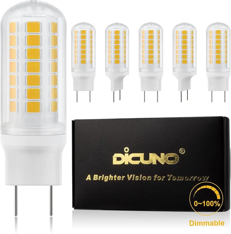 DiCUNO G8 Dimmable LED Bulb, 40W Eq., Warm White 3000K, 450LM, 6-Pack