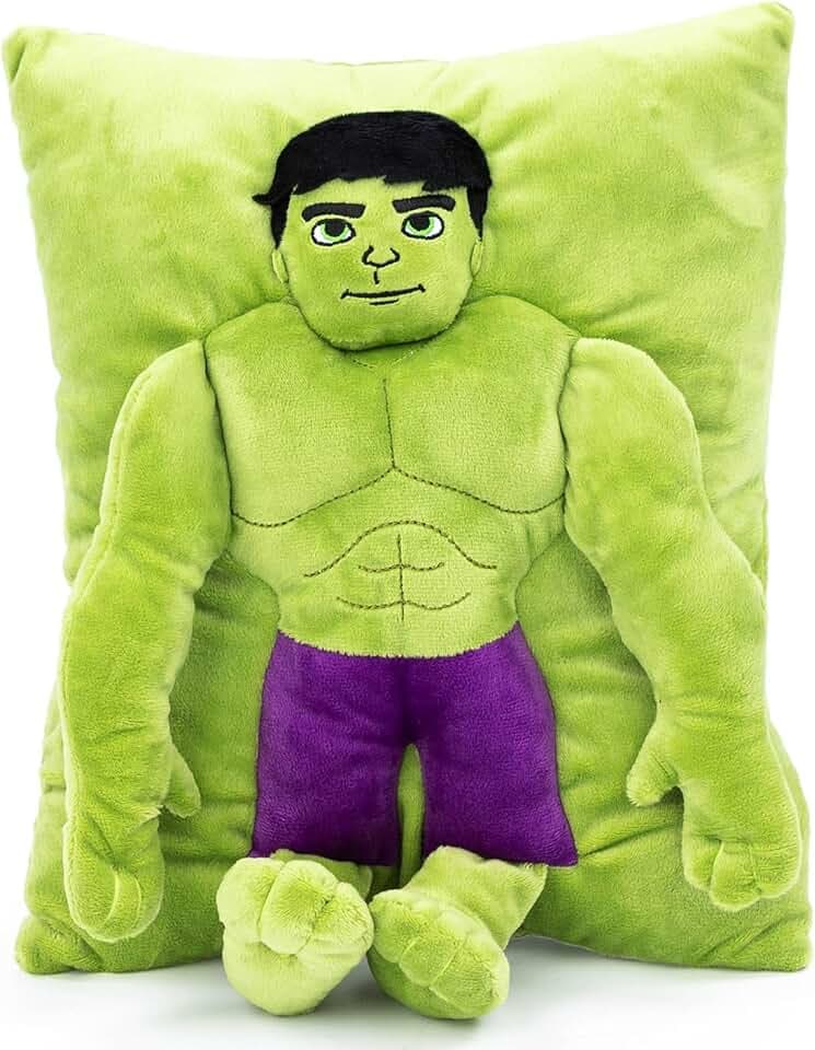 Marvel Spidey & His Amazing Friends Hulk 3D Snuggle Plush Pillow - Super Soft Green Avengers Pillow - Measures 15 Inches