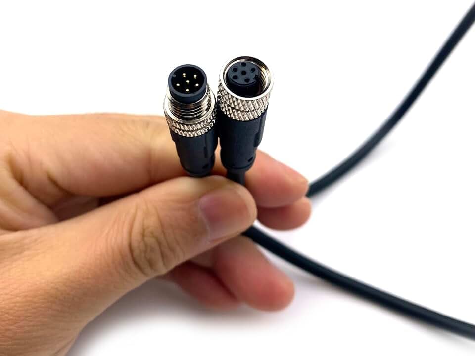 3.28ft M8 6 Pin Male to Female Connector Cable, A Code Straight Profibus Cable Female to Male Electrical PVC Sensors Cable Industrial Molded Cable for Fieldbus Module AWG22 30V 1.5A (1 Meter)