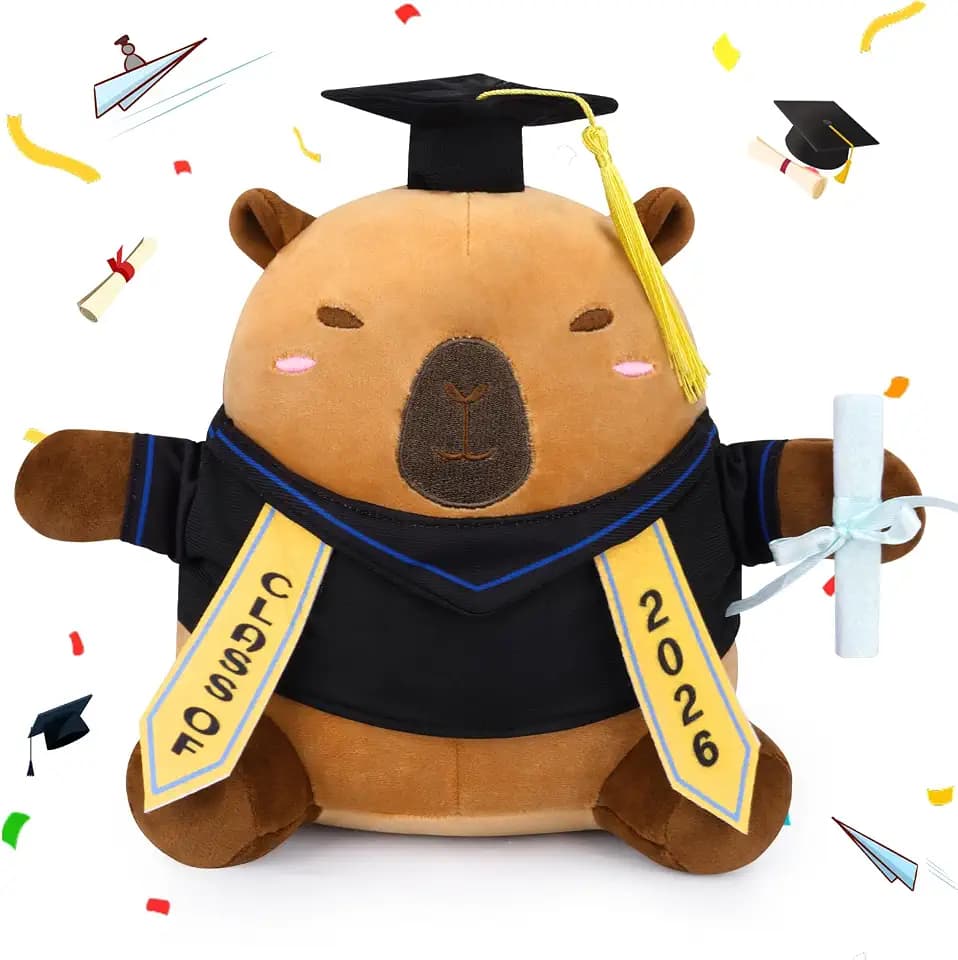 2026 Graduation Capybara Plush, 10" Graduation Capybara Stuffed Animal Toy