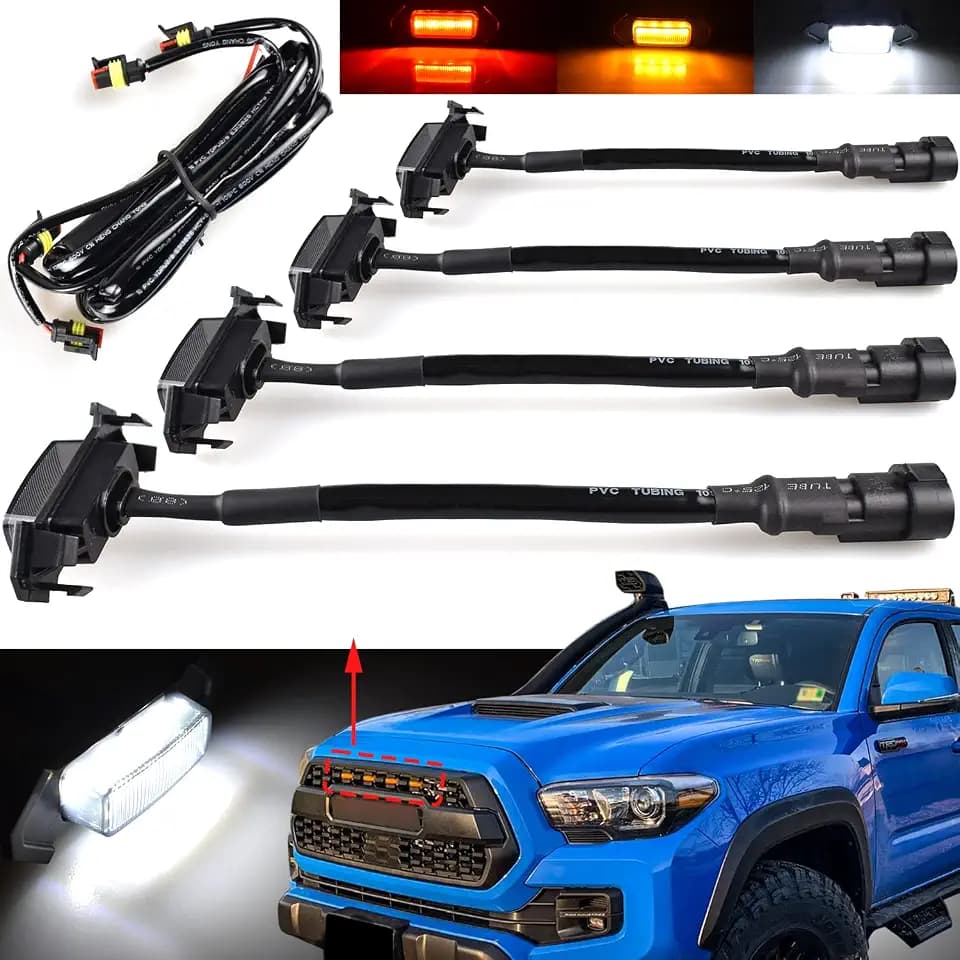 Boigoo Front Grille Lights for Tacoma TRD Pro Grill Lamp White LED
