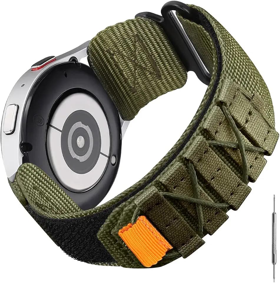 Rugged Nylon Sport Watch Band 20mm 22mm Quick Release Watch Strap Mountaineering Style Replacement Watch Strap 5 Colors (Black/Army Green/Navy blue/Grey/Orange) for Men Big Wrist