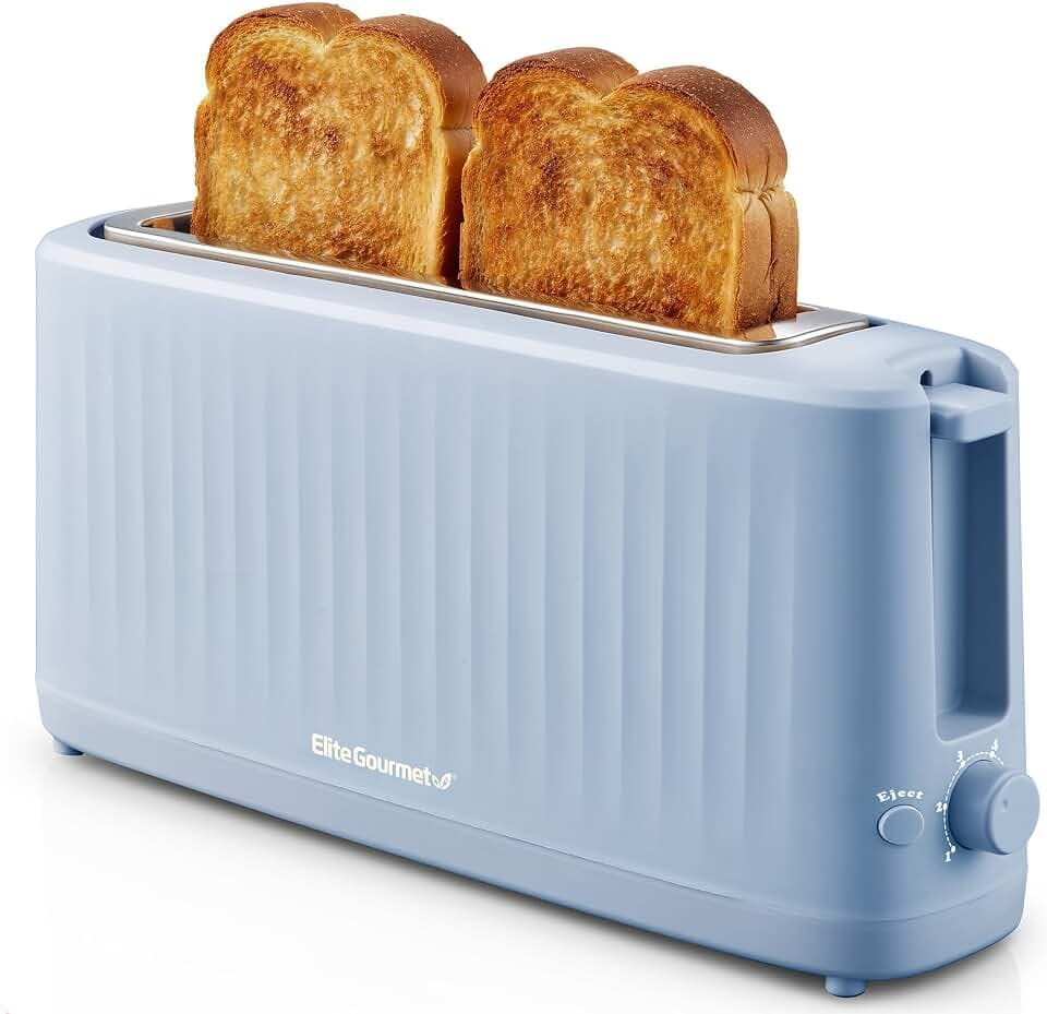 Elite Gourmet SLIMTOAST™ 2-Slice Long Slot Toaster, 1.5" Extra-Wide Slot