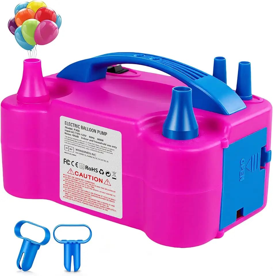 Electric Balloon Pump with Dual Nozzle & 2 Tying Tools