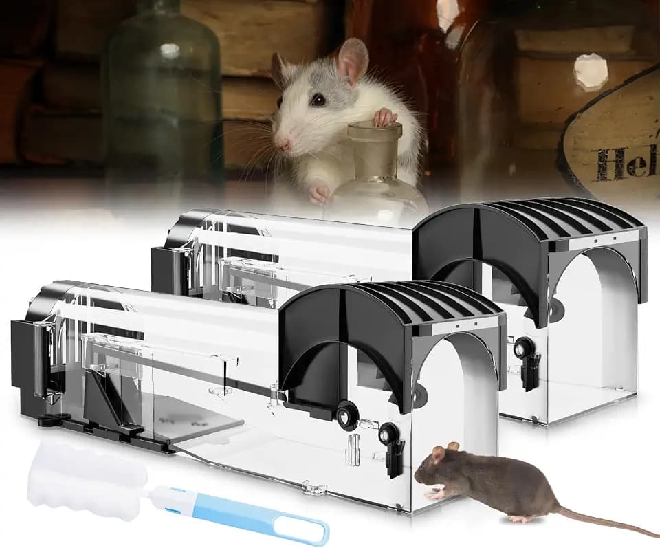 2 PCS Enlarged Humane Reusable Mouse Traps No Kill Live Rat Rodent Traps