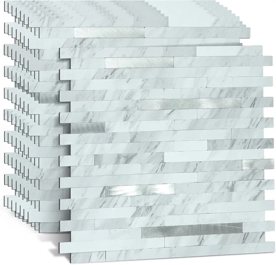 Midcard 10 Sheets Peel and Stick Backsplash PVC Wall Tile,for Kitchen Backsplash