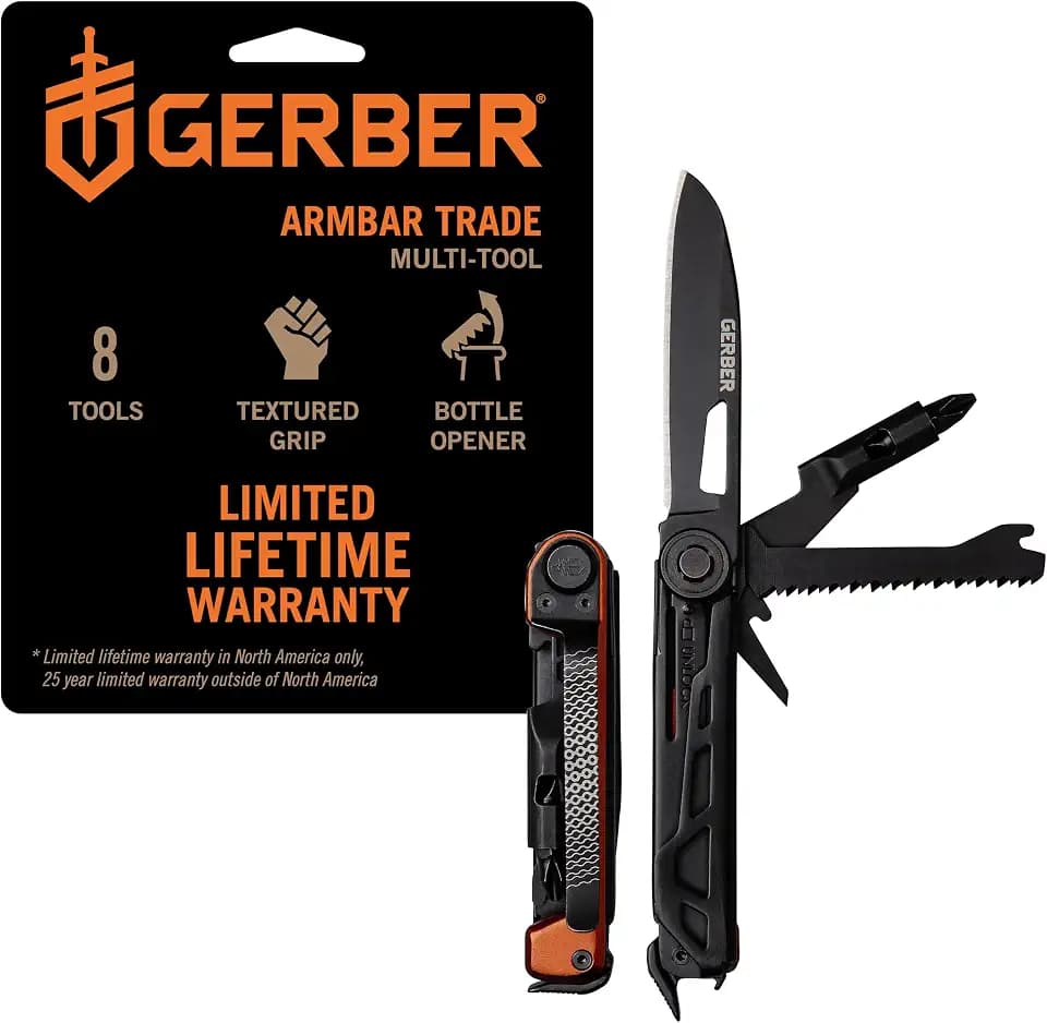 Gerber Armbar Trade EDC Pocket Knife Multitool, Bottle Opener, Burnt Orange