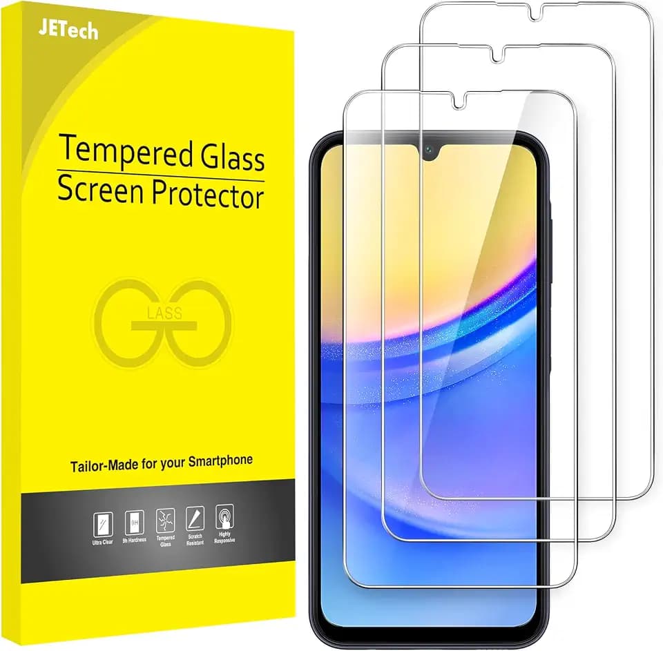 JETech Screen Protector for Samsung Galaxy A15, 3-Pack