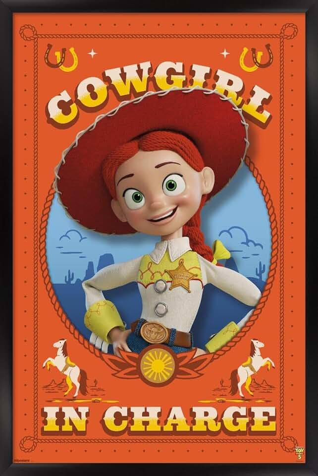 Trends International Disney Toy Story 5 (2026) - Jessie Cowgirl in Charge Wall Poster, 22.4L x 14.7W, Black Framed Version