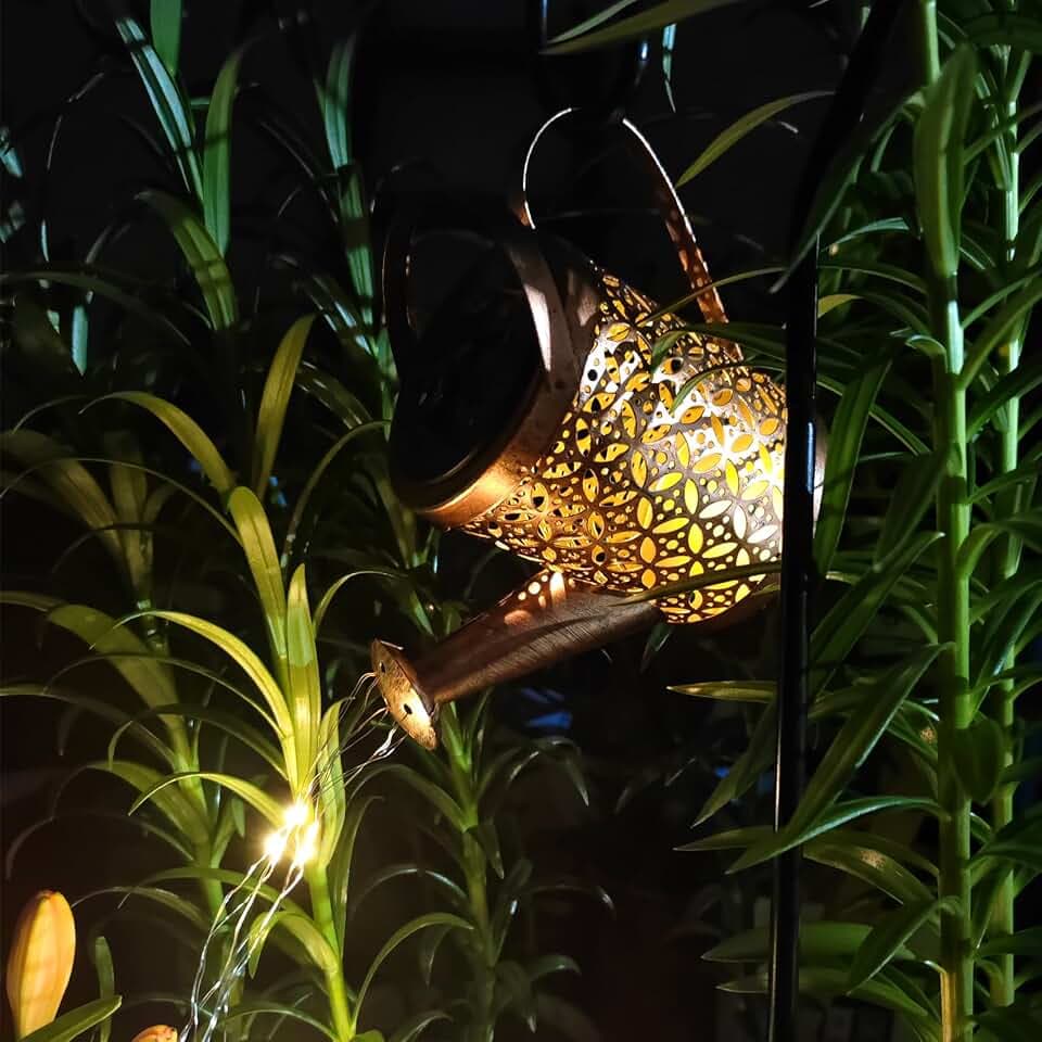 Garden Decor Solar Watering Can Lights Outdoor Garden Lanterns Solar Powered Solar Lights Outdoor Waterproof Holiday Gifts for Women