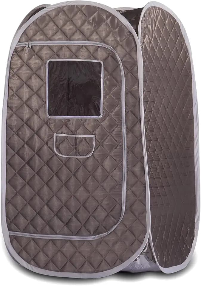 Smartmak Portable Sauna Tent, Foldable One Person Full Body Spa for Detox Therapy Without Steamer - Dark Grey