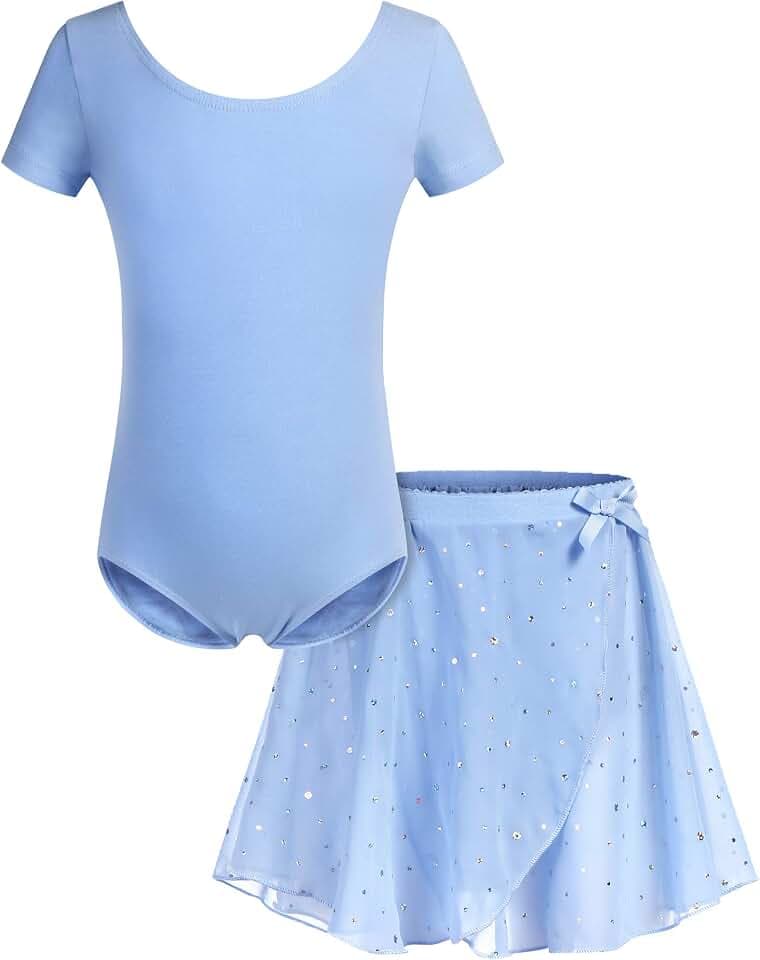 Bricnat Mädchen Ballettkleidung Baumwolle mit Chiffonrock Tütü