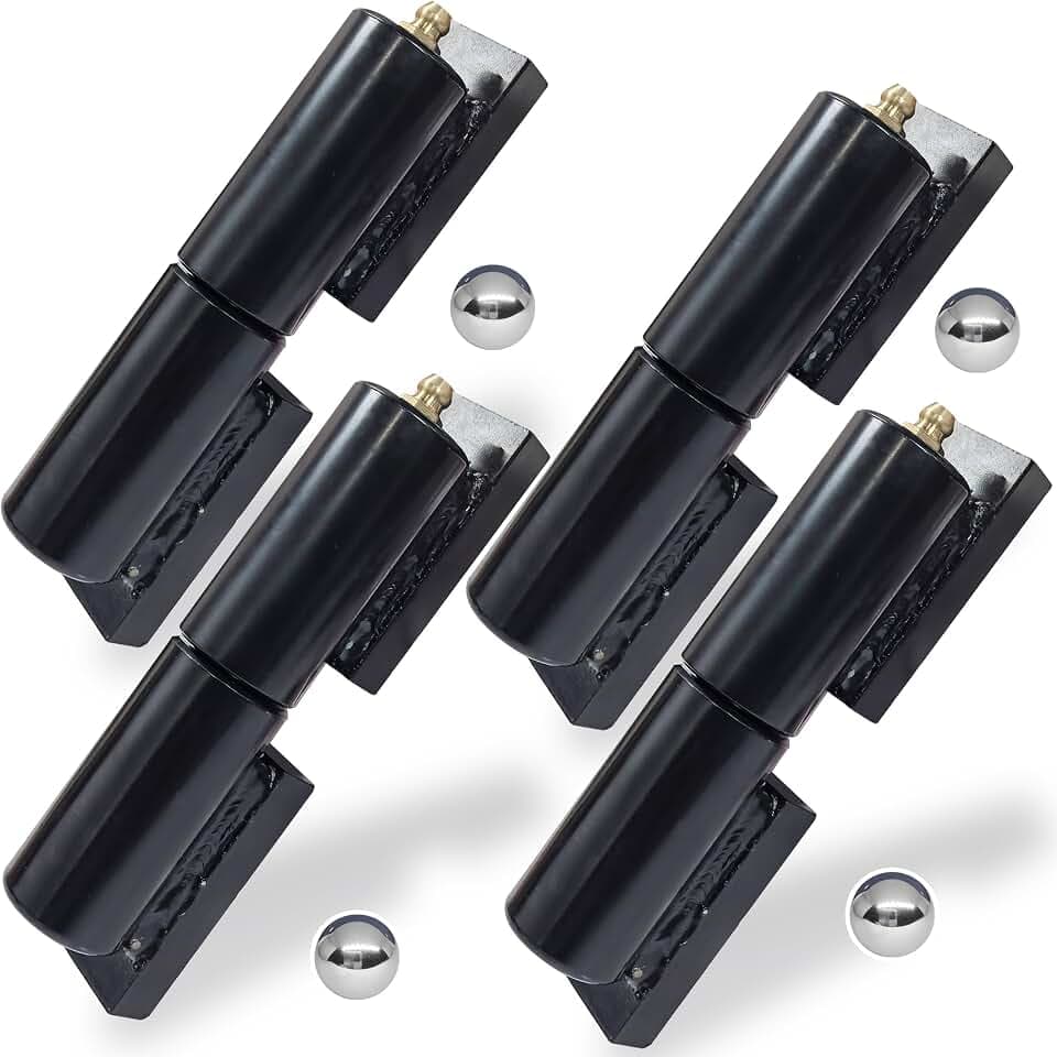 4-Pack Weld On Barrel Gate Hinge, 5" Detachable Gate Door Hinges, 500lb Load Capacity, with 4/8" Bearing Ball for Heavy-Duty Steel Fence, Trailer Ramp Gate, Workshop