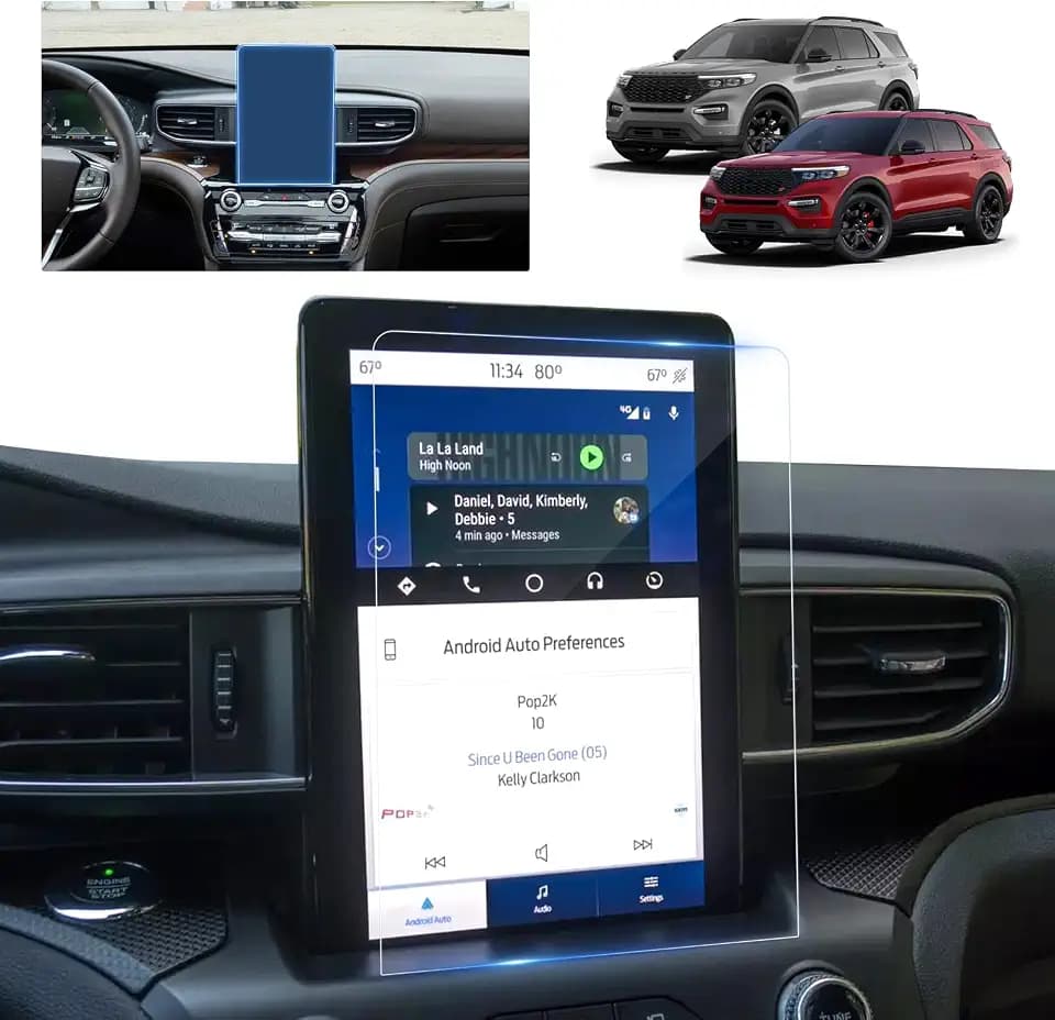 for 2020 Ford Explorer Screen Protector for 2020-2024 Explorer SYNC 3 10.1" Touchscreen for Ford Explorer 2024 Accessories Touch Screen Guard Tempered Glass Protective Film (Explorer 10.1-In HD)