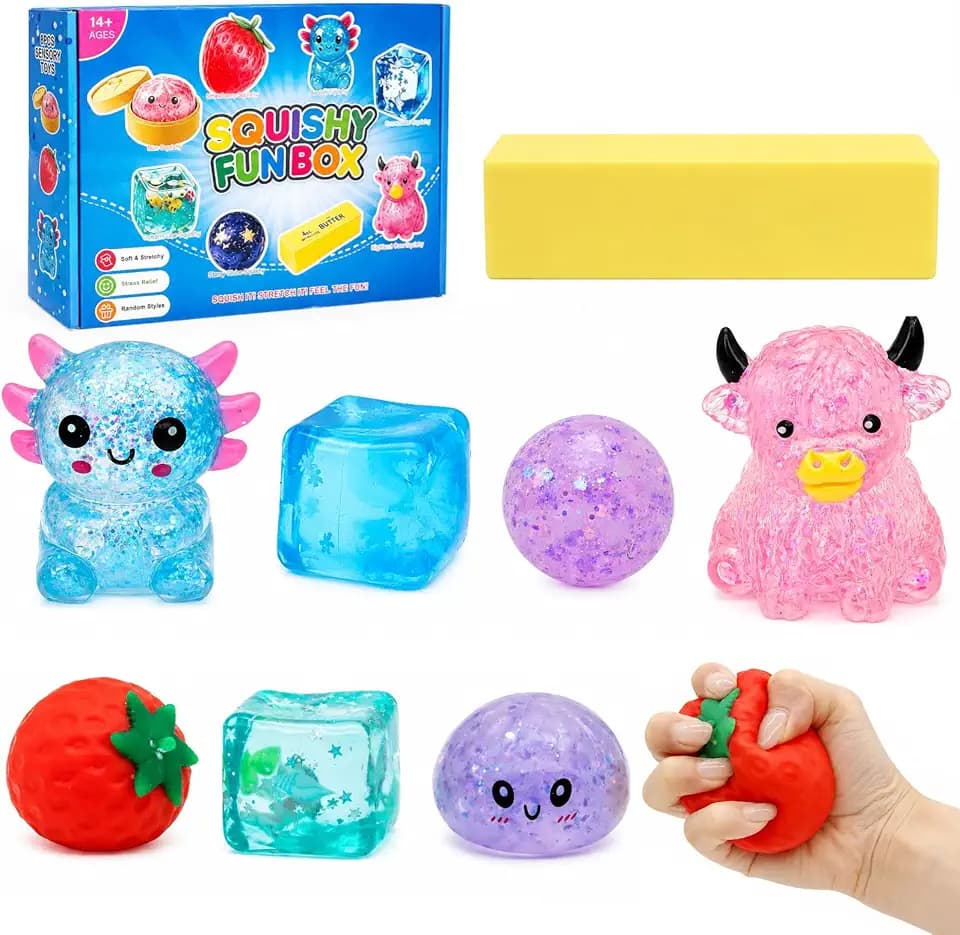 8PCS Squishy Box Set,Stressball,Anti Stress Spielzeug,Squeeze Toy