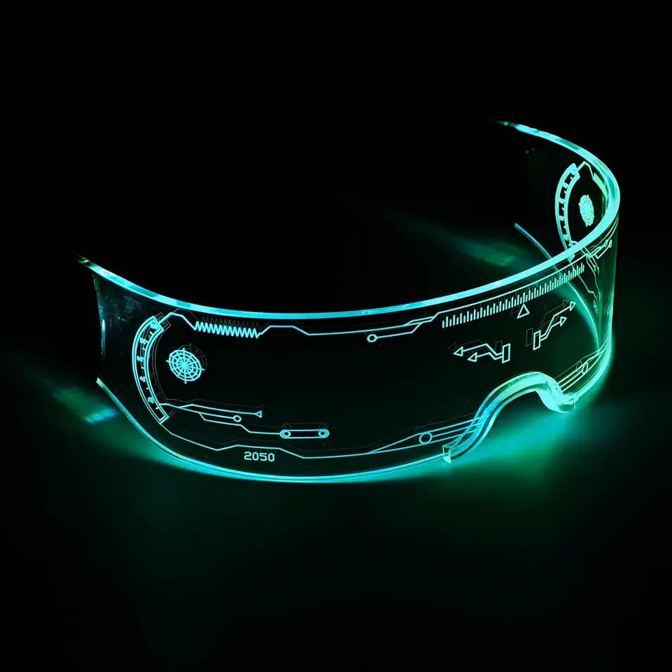 LED Cyberpunk leuchtende Brille, Party Bunte EL Kaltlichtlinsenbrille