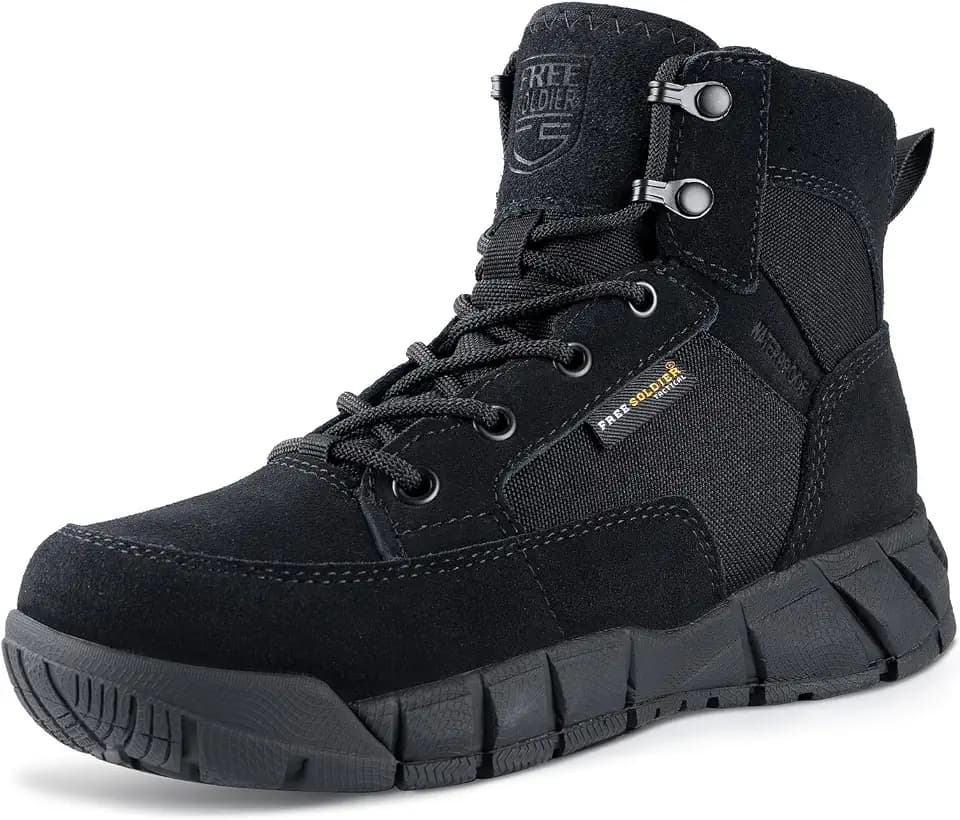 FREE SOLDIER Hiking Work Boots Women's Tactical Boots 6 Inches Lightweight Waterproof Military Boots Outdoors Desert Boots