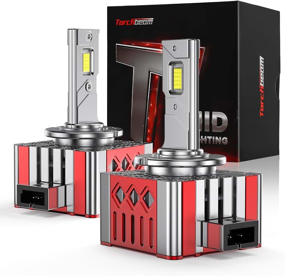 Torchbeam D1S HID Bulbs, 6000K White 1:1 Same Size 10X Brighter 66144 66140 85140 85415 Replace D1s HID Xenon Bulbs, Pack of 2