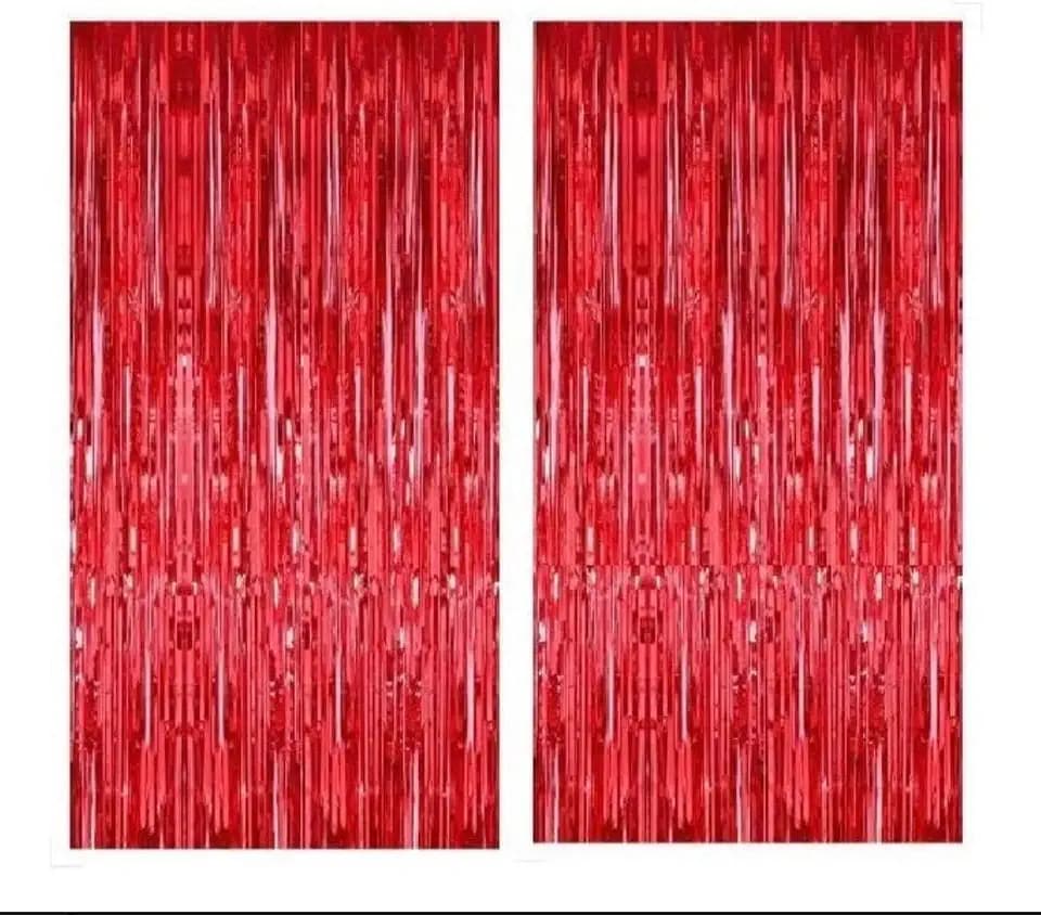 Colorfast FOIL Fringe Curtain Backdrop for Birthday, Graduation Celebration, Bachelorette, Valentines Party Celebration, Event Decoration (Color may vary)