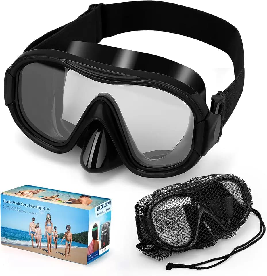 Knitted Adjustable Strap Dive Mask - Ultra-Comfort Panoramic Goggles for Scuba & Snorkeling