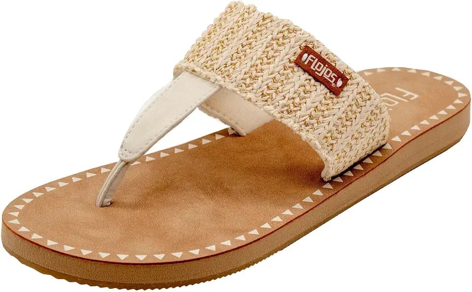 Flojos Grace Women's Hooded Thong Sandal, Tan Artisan