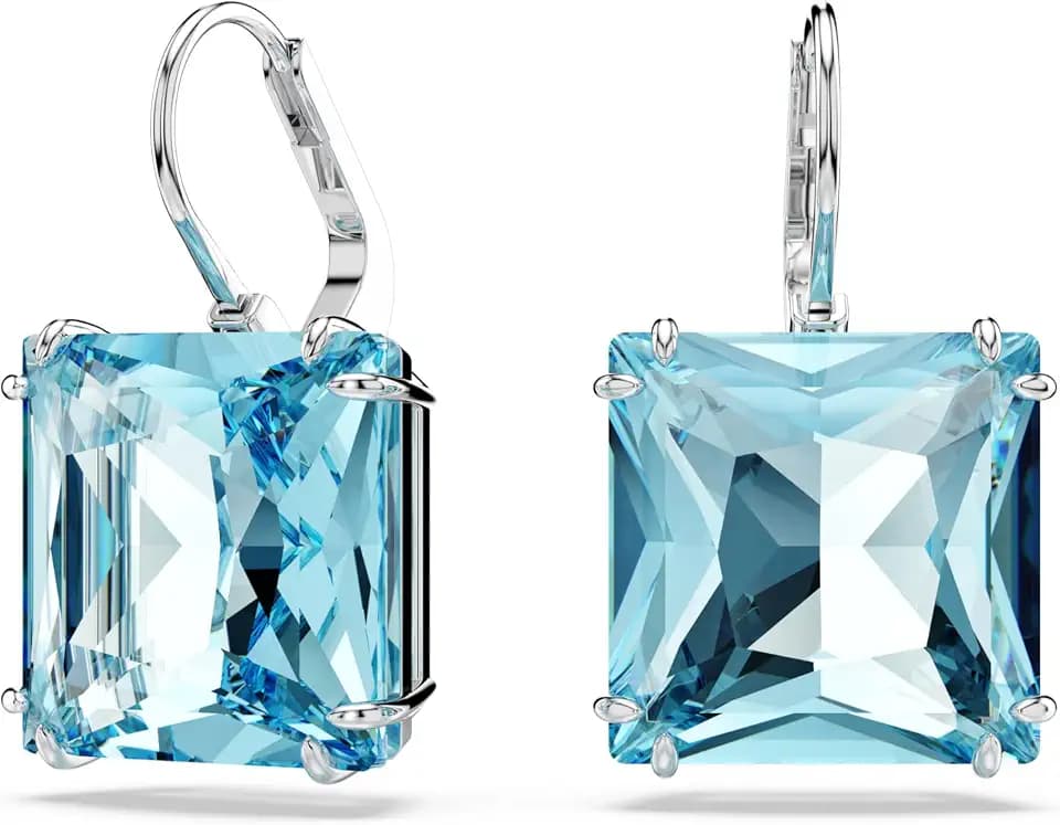 Swarovski Millenia Crystal Jewelry Earring Collection, Blue Crystals, Pink Crystals, Yellow Crystals, Clear Crystals, Rhodium Finish