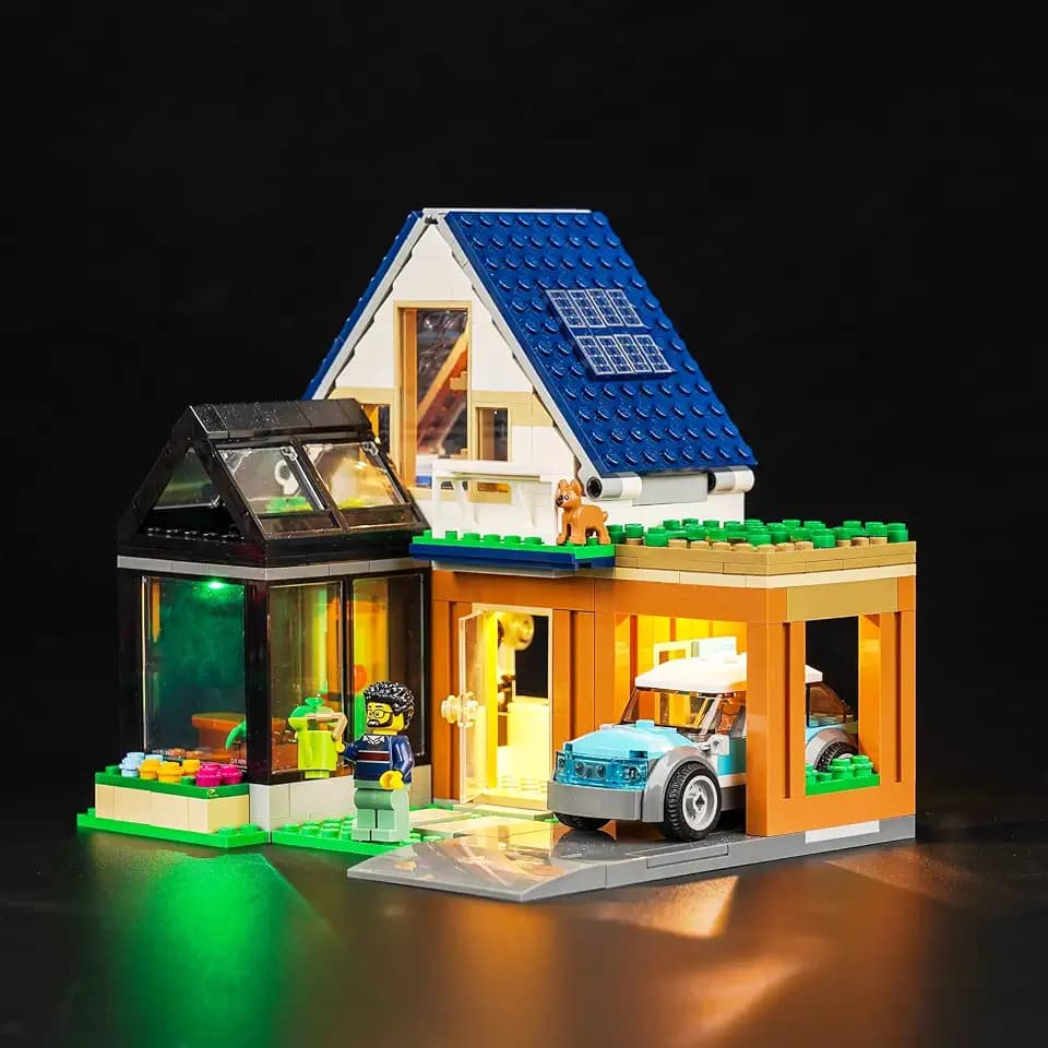 Led Licht Set für Lego Family House and Electric Car 60398 (Kein Lego), Dekorationsbeleuchtungsset für Lego 60398 City Familienhaus mit Elektroauto Kreative Spielzeug
